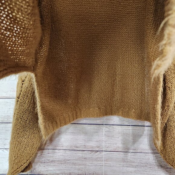 Wooden Ships Sweater Mohair Wool Cable Knit Brown Women's Size M/L - Picture 7 of 14